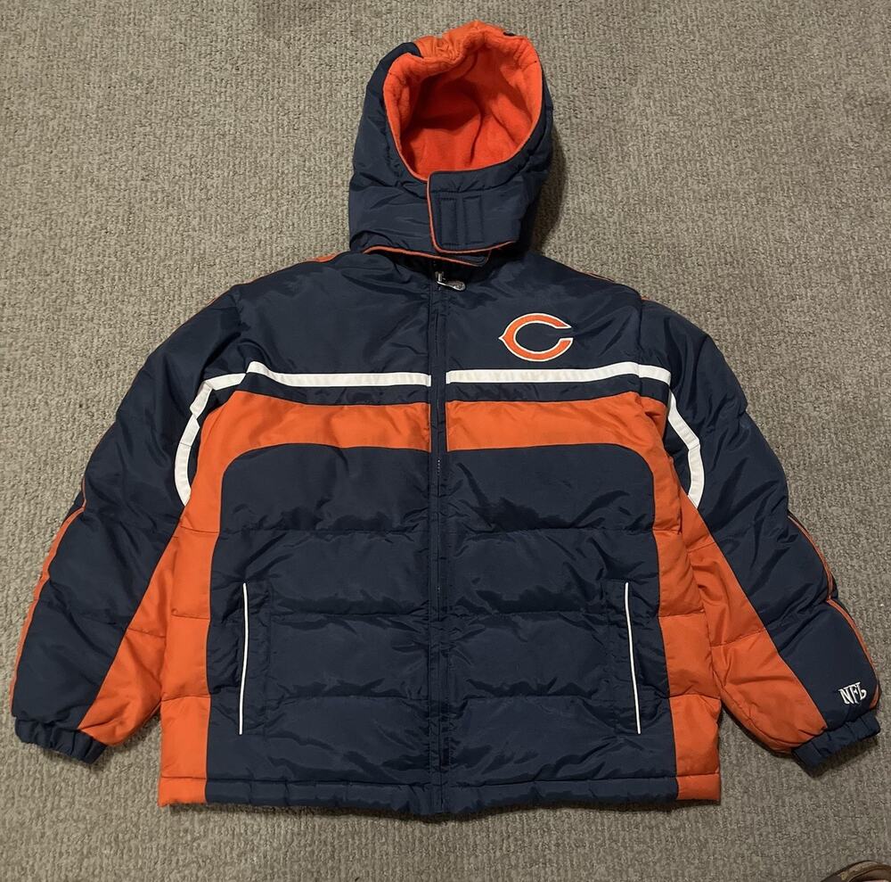 NFL Chicago Bears Sample Puffer Jacket YOUTH M/L Football Detachable Hood